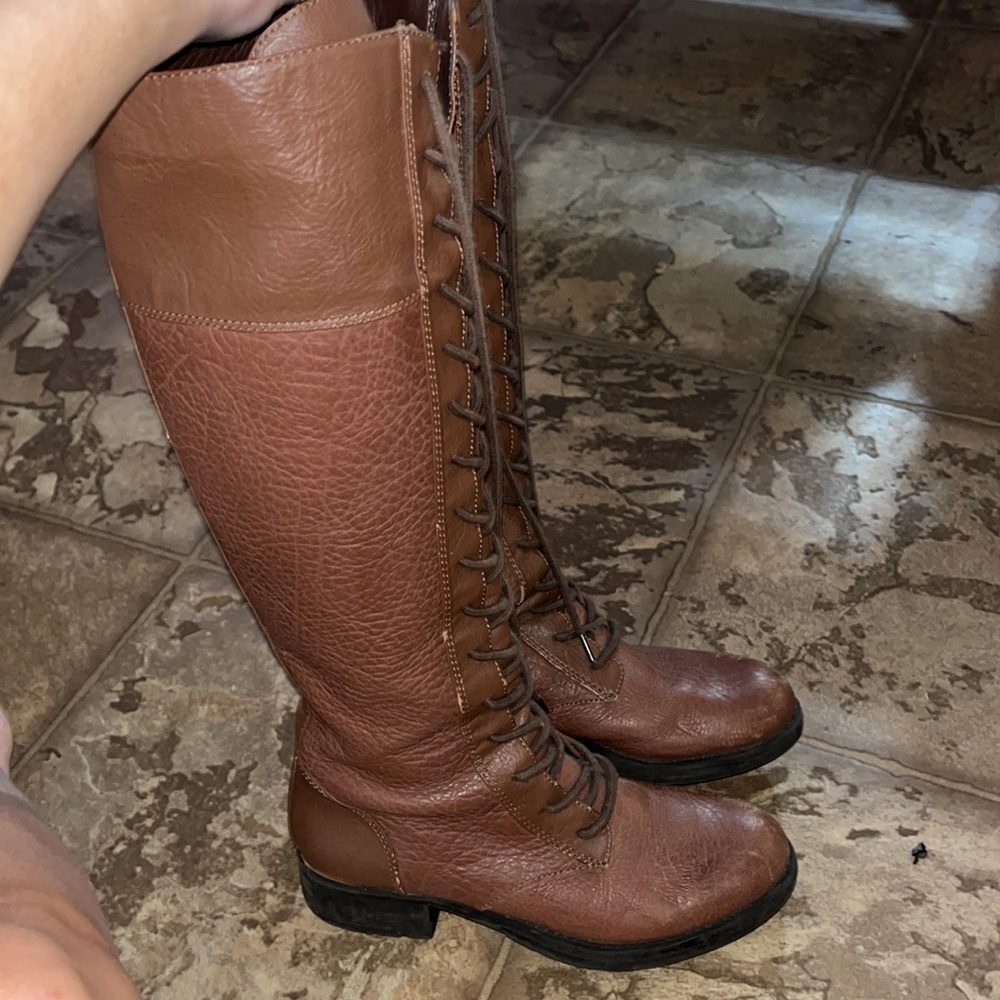 Knee high combat boots